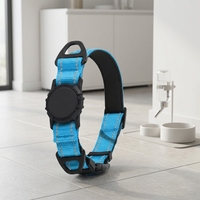 Collier GPS pour chien TagME Airtag, imperméable, réfléchissant, en nylon, avec support pour animaux de compagnie, rembourrage doux, double anneaux en D, pour petits chiens, Bluetooth/WiFi, LED
