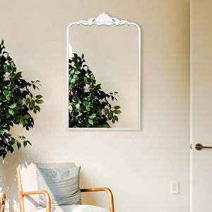 Gương tường truyền thống, Gương phòng tắm màu trắng trang trí tường lấy cảm hứng từ Baroque, gương đóng khung cho lối vào Vanity và phòng khách - Product Image 1