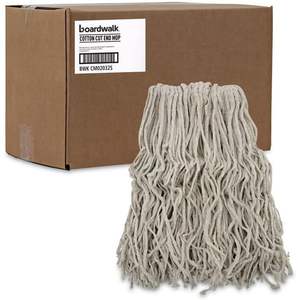 Tête de balai en microfibre Boardwalk BWKCM02032S # 32 Tampons de serpillière en coton blanc coupé sur le biais - 12/ Carton - Matériau en tissu pour serpillière - Product Image 5