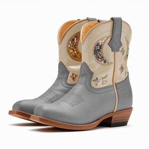 Casual <strong>Shoe</strong> Thick Sole <strong>Shoe</strong> Designer Winter Snow <strong>Boot</strong> Customized Wholesale Knee-High PU Insole <strong>Moon</strong> Star Fashion Cowboy <strong>Boots</strong> - Product Image 6