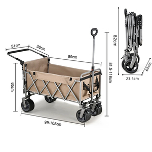 Chariot de plage utilitaire robuste pliable E-RIKE Chariot pliant de camping pliable avec roues de réservoir - Product Image 2