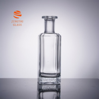 Bouteille en verre transparente carrée de 750 ml avec bouchon en liège, bouteille de tequila, logo personnalisable