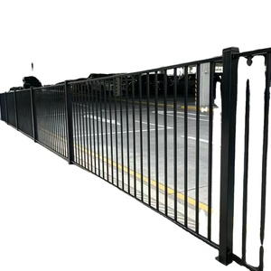 Barrière de guidage de véhicules pour parking, clôture à double rail, barrière de sécurité à sommet plat, contrôle de circulation pour zone de stationnement, clôture directionnelle en métal - Product Image 1