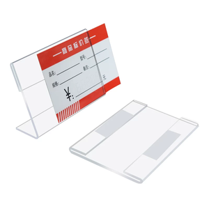 Support <span class=keywords><strong>de</strong></span> prix en acrylique transparent en forme <span class=keywords><strong>de</strong></span> L, porte-étiquettes <span class=keywords><strong>de</strong></span> prix vertical pour <span class=keywords><strong>table</strong></span>, présentoir <span class=keywords><strong>de</strong></span> cartes nominatives - Product Image 1