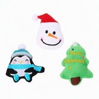 En gros, en stock, personnalisable : Ensemble de jouets pour chat en peluche à la cataire, motifs Arbre, Bonhomme de neige, Pingouin, 7,5 cm, mini-plateau brodé, apaisant pour l'intérieur