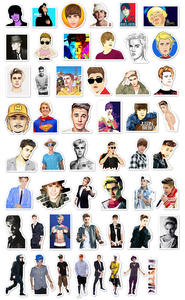 51 Uds Idol cantante <span class=keywords><strong>Justin</strong></span> Bieber vinilo Graffiti pegatinas para Laptop Skateboard botella papel de pared Drew House Sticker - Product Image 4