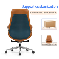 Chaise de bureau pivotante ergonomique moderne en cuir à dossier mi-haut avec hauteur réglable pour la maison, le bureau et l'atelier