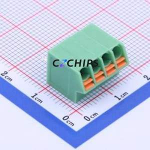 KF250NH-3.5-4P Spring Terminal Block Through hole Component (THT),P=3.5mm Connector 1x4P 3.5mm Green 4P - Product Image 1
