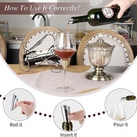 Portable En Aluminium Bec Verseur Disque Réutilisable Goutte À Goutte Stop Feuille Disque De Vin Personnalisé En Gros Pet Vin Verser Tranche Disque D'impression