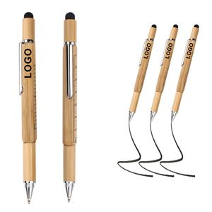 Promotional <b>Gift</b> Ecofriendly 6 in 1 Bamboo Tool Pen with Custom Logo Custom Bamboo Ballpoint Pen - Product Image 2