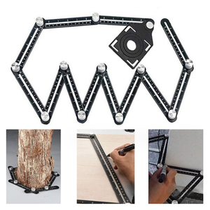 <span class=keywords><strong>Regla</strong></span> de medición de seis pliegues, herramienta de plantilla de 6 lados multiángulo negro, posicionador de apertura multiángulo de aleación de aluminio - Product Image 6