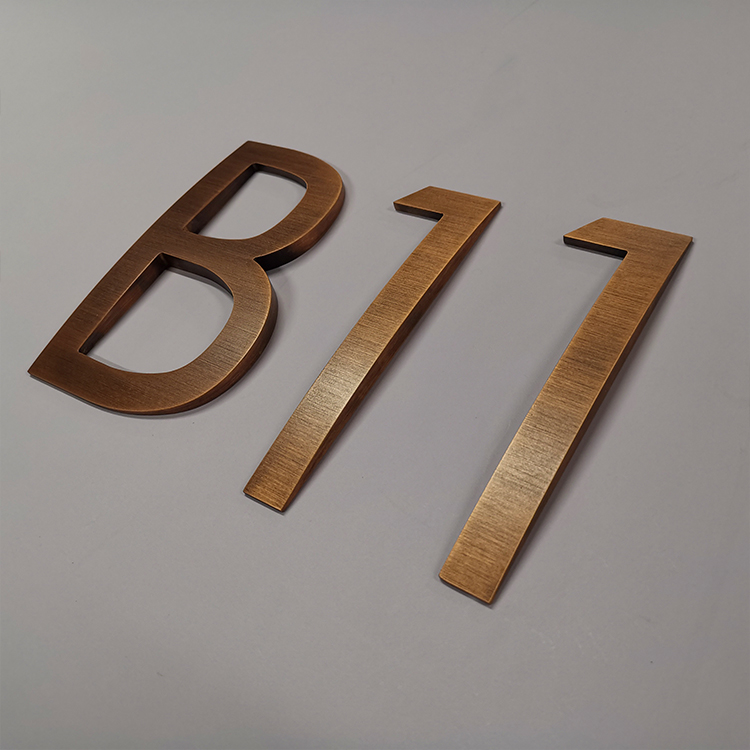 Пользовательские почищенные из нержавеющей стали цифры и буквы 3d металлический знак номера двери отеля