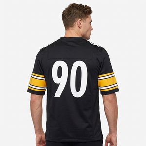 Maillot de football américain personnalisé pour homme, col en V, manches courtes, 100 % polyester, maille respirante, uniforme d'équipe, taille adulte - Product Image 3