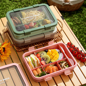 Lunch <b>Box</b> With Compartments 3-6L Portable For Office Workers And Children <b>Plastic</b> Lid Heat Resistant Lightweight - Product Image 5