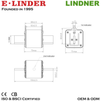 LINDNER Double Indicateur NH3 NT3 Fusible Taille 3 gG 315A 400A 500A 630A Certifié CE CB Neuf Basse Tension LV HRC Industriel