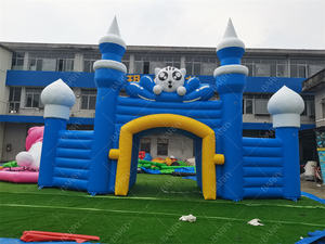 Parque de atracciones al aire libre, marco de Metal duradero móvil, piscina de Pvc para juguetes de agua, tobogán de agua, Parque Acuático terrestre inflable - Product Image 4