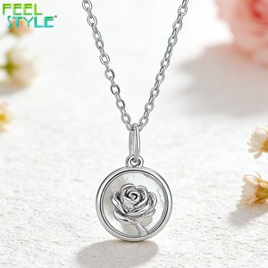 Nuevo Collar Personalizado de Acero Inoxidable 316L con Flor, Cadena de Eslabones Gruesos con Baño de Oro PVD, Joyería con Colgante Mini Rosa Grabado - Product Image 5