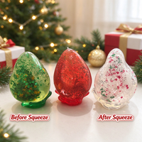 Nouveau jouet souple en forme de goutte d'eau de Noël, jouet anti-stress non-rétractable, jouet à presser en TPR pour cadeau et décoration