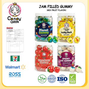 OEM Tùy Chỉnh Bán Buôn Mứt Trái Cây Đầy Gummy Kẹo Bóng 3D Jelly Mềm Kẹo 4D Nhãn Cầu Kẹo Gummies Dâu Tây Bonbons - Product Image 4