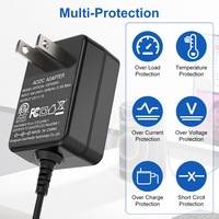 Adaptateur d'alimentation ESann avec prise américaine, AC 100-240V, DC 12V 1A 12W, protection contre les courts-circuits, prise DC 5.5x2.5mm