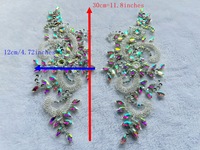 Vente en gros de patchs brodés faits main en strass et perles, style Haute Couture, pour vêtements et corsets