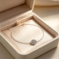 Bracelets à maillons en argent 925 plaqué platine à la mode avec pierres de zircon brillantes pour femmes - Cadeau pour occasions spéciales, fêtes, mariages