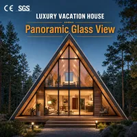 Maison de vacances de luxe moderne en forme de A, mini-maison préfabriquée, cabane en bois, villa modulaire préfabriquée, écologique, Shandong Resort