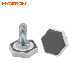 Pieds de machine à laver amortisseurs Hyderon, base hexagonale, vis, pieds réglables moulés par injection, matériau ABS - Product Image 1