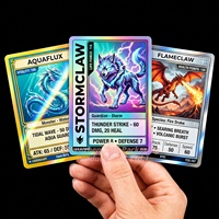 Impression complète de cartes TCG holographiques avec pack booster et boîte, cartes à collectionner personnalisées à âme noire 350 g/m², production en série