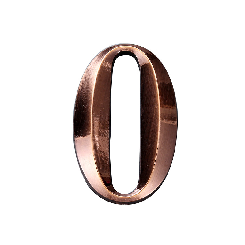 0-9 ABS резиновый материал металлическая текстура цифровой номерной знак 7 см 3D номер дома цифровой номер оптовая продажа номер для номера в отеле