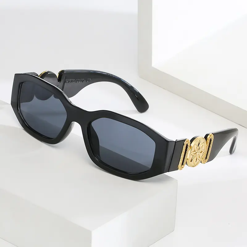Trendy Retro Beauty Head moda poligono accessori oro occhiali di marca Standard rettangolo quadrato nuovi occhiali da sole con montatura piccola
