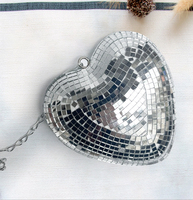 Offre Spéciale nouvelle grande fête événement mariage chambre décorations suspendus pièce maîtresse argent coeur forme boule Disco