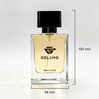 Flacon de parfum personnalisé carré, flacon de parfum en verre vide, flacon de parfum carré rose tendance, 50 ml, fabrication OEM, étiquette privée