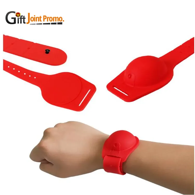 Custom Logo Armband Polsband Hand Dispenser Handdesinfecterend Armband Siliconen Rubber Arm Band