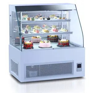 Arriart venda quente comercial vertical aberto bolo mostrar vitrine padaria exibição armário geladeira vitrine para bolos