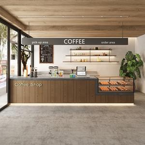 مكتب استقبال بسيط من MDF بتصميم عصري متحرك وصديق للبيئة ومتين مع إضاءة LED ومقاوم للبقع للاستخدام التجاري في محلات الشاي بالحليب والقهوة - Product Image 2