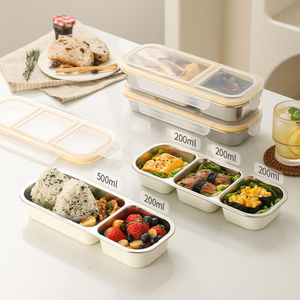 Wholesale Wholesale Rectangle Stainless Steel Bento Lunch Box 2025 Outdoor Kids School <b>Container</b> Children's Healthy Meal <b>Storage</b> - Product Image 5