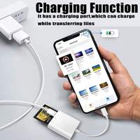Adaptador de Carga y Lector de Tarjetas de Memoria SD 3 en 1 OTG de Alta Velocidad con Doble Conector para iPhone