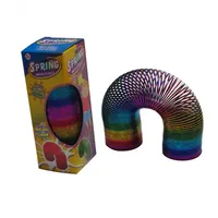 Dev klasik yenilik plastik sihirli bahar Slinkys oyuncak gökkuşağı helezon yay oyuncak