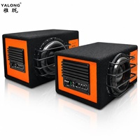 Subwoofers de Audio para Coche de 8 Pulgadas con Caja de Madera Sonido Profundo Altavoces Activos para Coche Caja de Subwoofer