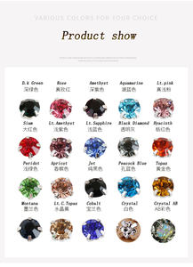 أحجار كريستالية زجاجية للملابس، ترصيع بالخياطة على شكل حجر الراين، بقاعدة مخلبية من النحاس المطلي بالفضة/الذهب - Product Image 5