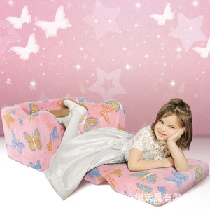 Canapé pliant en velours pour enfants avec motif papillon, éponge à haute résilience pour coin lecture, à partir de 3 ans - Product Image 3