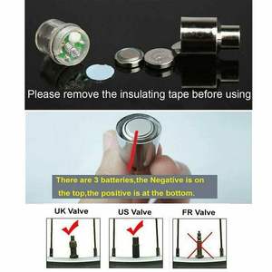 Lumières <span class=keywords><strong>LED</strong></span> clignotantes pour vélo, voiture, moto, roue, pneu, <span class=keywords><strong>valve</strong></span>, batterie incluse - Product Image 6