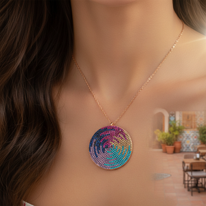Pierre arc-en-ciel en forme ronde, pendentif en argent Simple, vente en gros, bijoux en argent Sterling 925 - Product Image 3