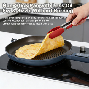 Padella Smart in Alluminio per Bistecche e Uova, Antiaderente con Fondo Piatto Composito, Wok per Uso Domestico e Piani a Induzione - Direttamente dalla Fabbrica - Product Image 3