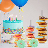 Support de présentation en acrylique pour beignets, fournitures de décoration de gâteaux, présentoir à desserts en acrylique, support de buffet de desserts, vente chaude