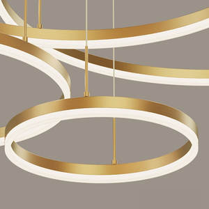 Zeitgenössisch minimalistisch Kreis-hänglampe dekorative decke acryl runde pendelleuchte nordisch modern ring led-kronleuchter - Product Image 5