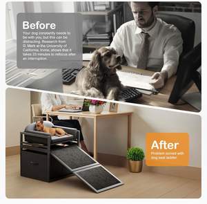 Escaleras para mascotas, rampa para perrito con asiento y cajones de almacenamiento, silla Mate para cachorro, alta para cama, sofá, escalón de oficina para perros pequeños, escalera para gatos - Product Image 3