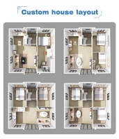Casa Móvil de Instalación Rápida, Casa Contenedor Expandible de 20 pies/40 pies con Cocina, Dormitorio, Sala de Estar, Diseño Arquitectónico Prefabricado