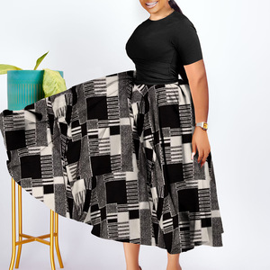 <span class=keywords><strong>Abiti</strong></span> Estivi Alla Moda <span class=keywords><strong>Taglie</strong></span> Forti <span class=keywords><strong>per</strong></span> Donna, <span class=keywords><strong>Eleganti</strong></span> e Casual con Maniche Corte Arricciate, Vestiti Stampati a Linea A - Product Image 3